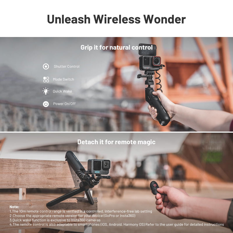 [AUSTRALIA] - PGYTECH CapLock MantisPod Power, Battery Handle Mount for Gopro, 5000mAh Power Stick for Gopro 12/11/10, Charging Selfie Vlog Attachment Tripod Monopod with CapLock Action Camera and 1/4" Adapter 