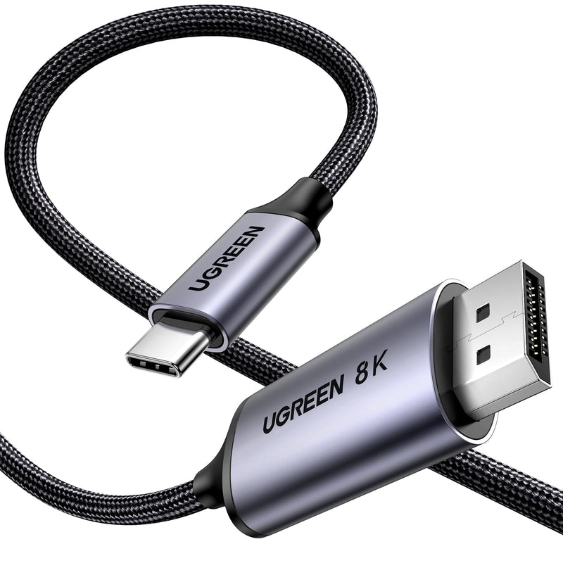 UGREEN USB C to DisplayPort 2.1 Cable 16K@30Hz 8K@120Hz 40Gbps Thunderbolt 4/3 to DisplayPort Cord Bundle with Green USB C to DisplayPort 1.4 Cable Bidirectional