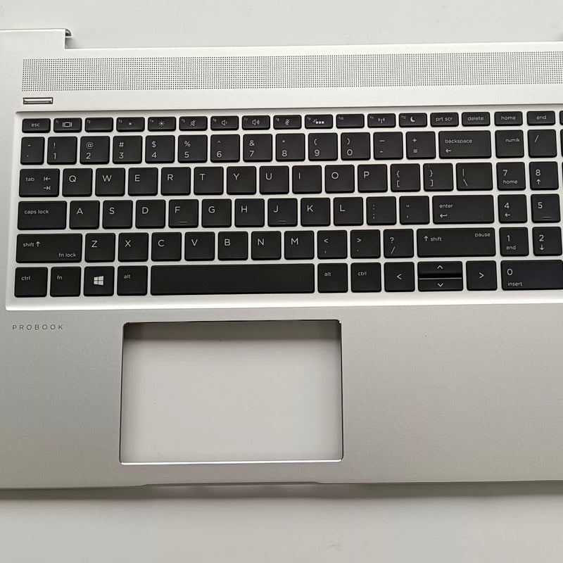 New Replacement for HP ProBook 450 G6 450 G7 Laptop Upper Case Palmrest Backlit Keyboard Assembly Part L45090-001 4BX8KTATP00 Silver