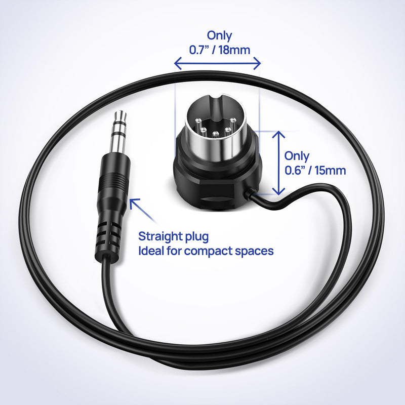 CME TRS MIDI Cable 4-Pack - Straight TRS Type A (3.5mm - 1/8”) to Angled 5-pin DIN, 2FT / 60CM - Perfect for Compact Spaces and patching 4-Pack Straight