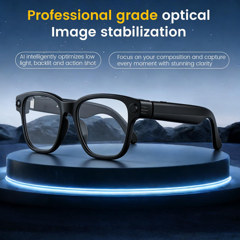 AI Smart Glasses with Camera, 8MP HD Camera Glasses for Men,Women, AI Recording Glasses with Voice Assistant, Stabilization Video Recording Glasse, Real-time Translation, for Vlogging & Photography