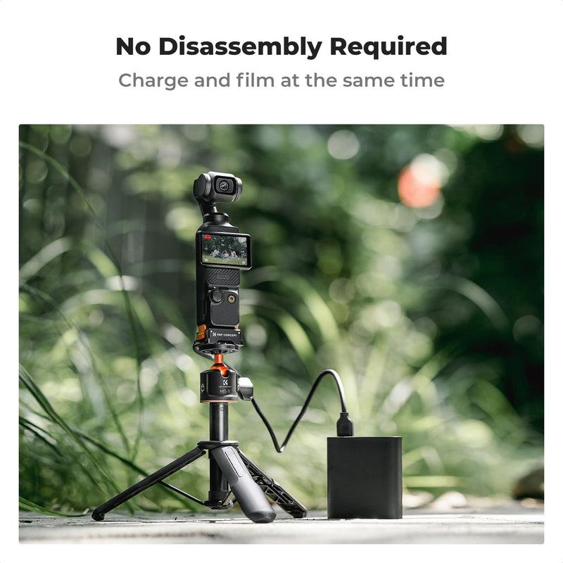 [AUSTRALIA] - K&F Concept Charging Adapter Base for DJI Osmo Pocket 3, Desktop Type-C Charging Dock Fit Arca-Swiss Standard, with 1/4 Screw Hole/Folding Finger, Aluminum Alloy Bracket 