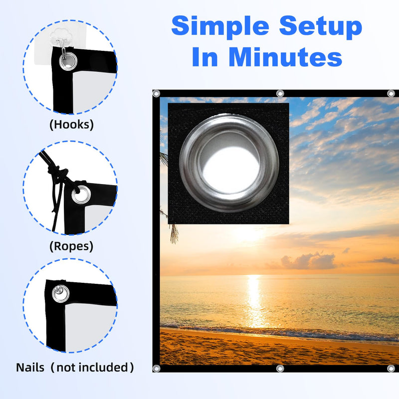 [AUSTRALIA] - Projector Screen, DUYIKJ 84 inch Foldable Portable Rear Front Projector Screen Indoor Outdoor 4K 16:9 HD Double Sided Projection Movies Screen for Camping Party,Backyard Home Theater 84INCH -16:9 