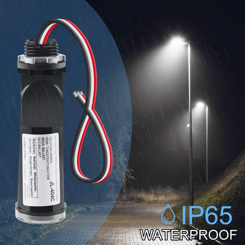 Greluma 2Pcs Dusk to Dawn Photocell Sensor Switch Photoelectric Switch Waterproof IP65 Photocell for Outdoor Lights 110V 120V 220V 240V Input