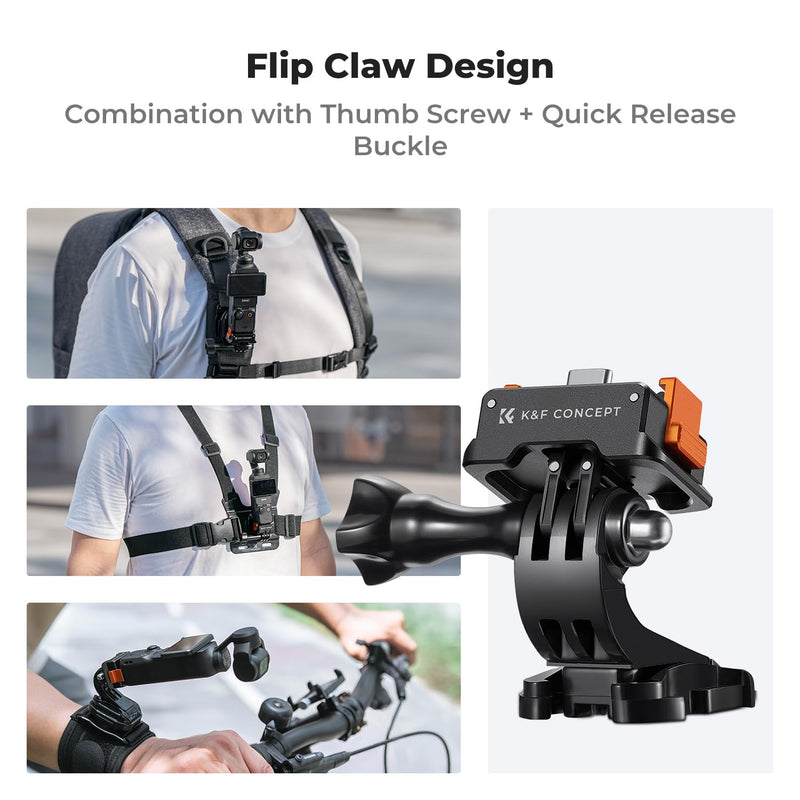[AUSTRALIA] - K&F Concept Charging Adapter Base for DJI Osmo Pocket 3, Desktop Type-C Charging Dock Fit Arca-Swiss Standard, with 1/4 Screw Hole/Folding Finger, Aluminum Alloy Bracket 