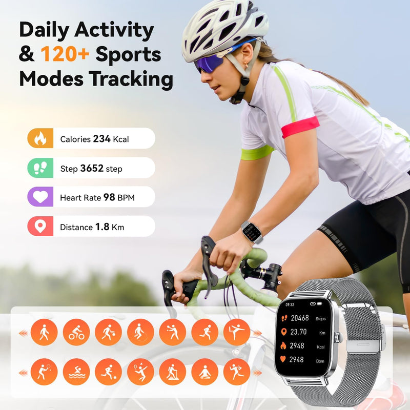 Smart Watch for Men Women Fitness Tracker: Make Answer Call Digital Mens Watches Waterproof Running Pedometer Smartwatch for Android Phone iPhone Samsung Compatible Sleep SpO2 Heart Rate Monitor Step
