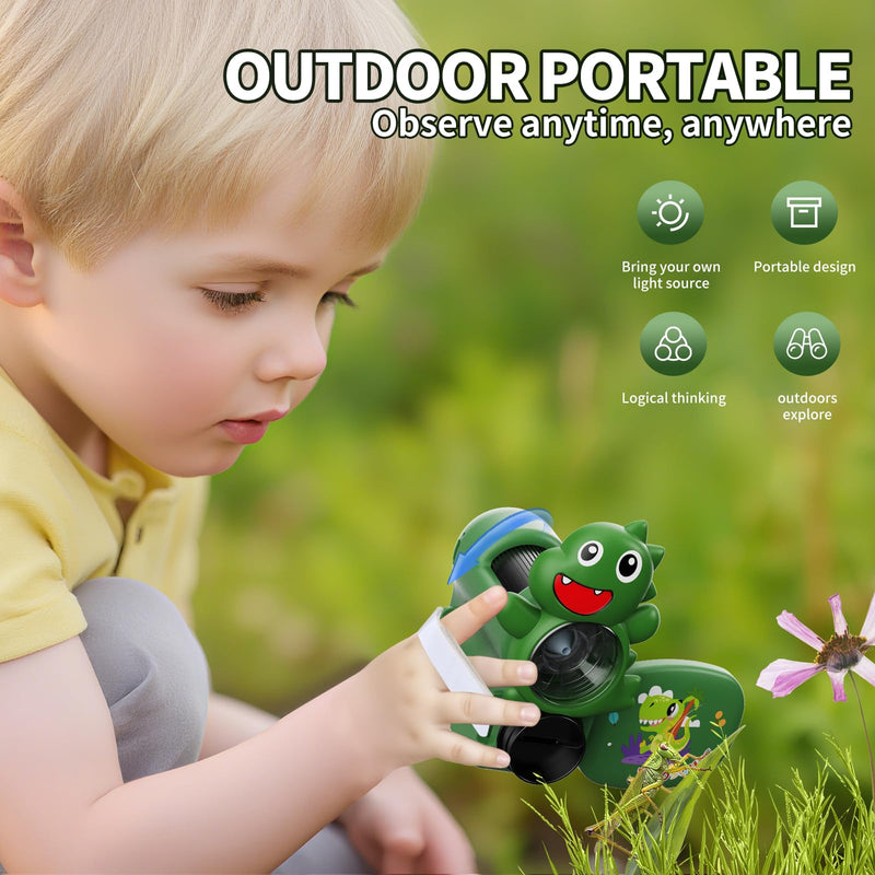 [AUSTRALIA] - 1600X Handheld Microscope for Kids 2" IPS Screen Kit Mini Pocket Digital Microscopes STEM Science with Slides Photo Video Rechargeable Portable Scope Gift for Ages 6-12 (Green) Green 