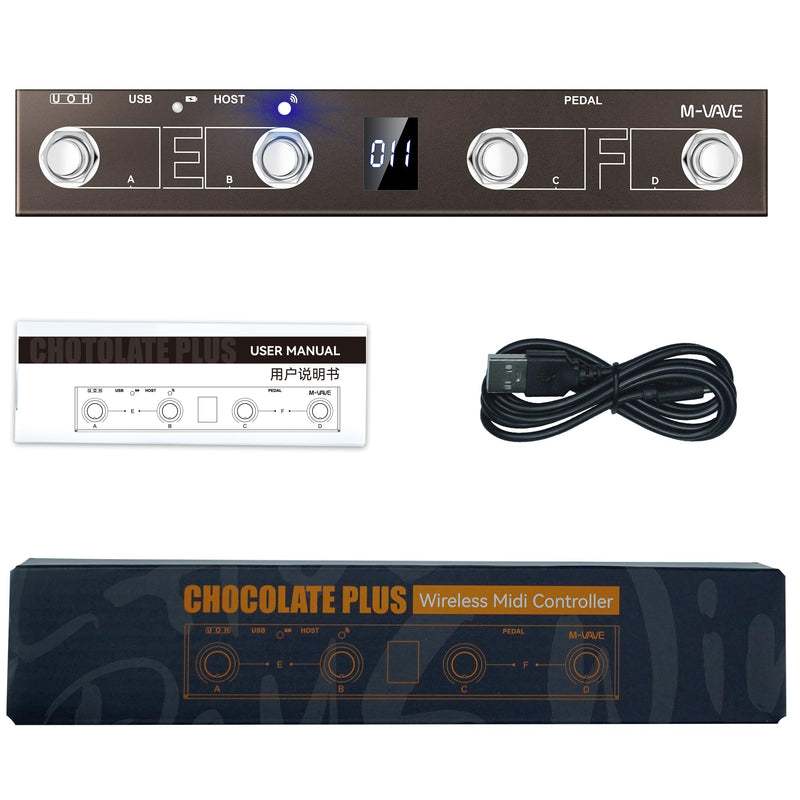 NEW Chocolate Plus Wireless Midi Controller Keyboard 4 Buttons Foot Switch Supports MIDI Host Interface Control