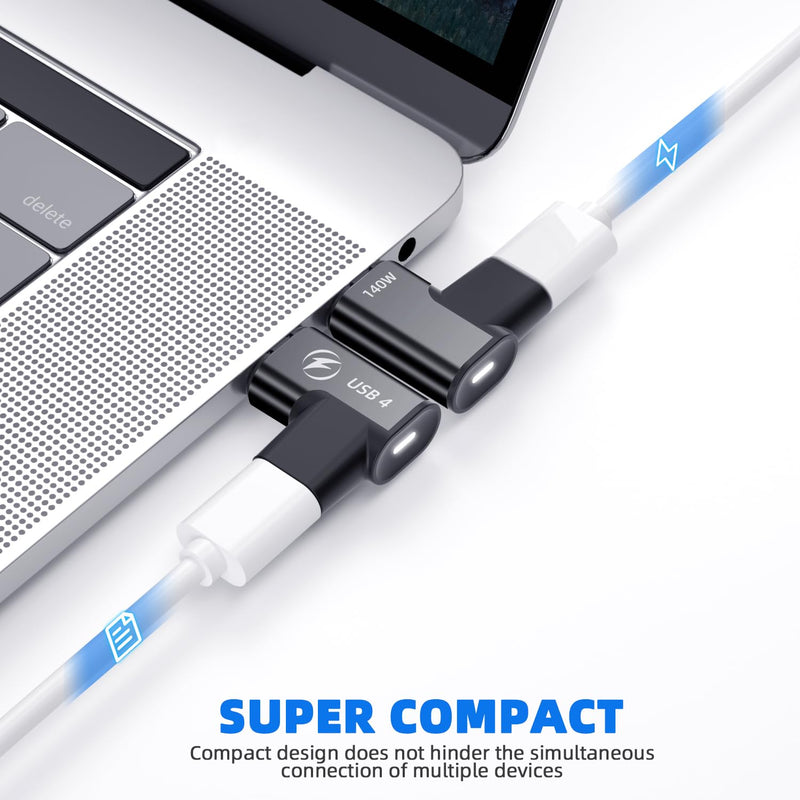 140W Straight + 140W 90 Degree USB C Magnetic Adapter - 4 Pack
