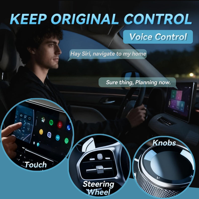 Wireless CarPlay Adapter 2025 Upgrade,Mini USB Design for Cars with Built-in Wired Apple CarPlay, 2-in-1 Plug and Play Easy Use Fast Stable Connection Car Play for iPhone(Black) black