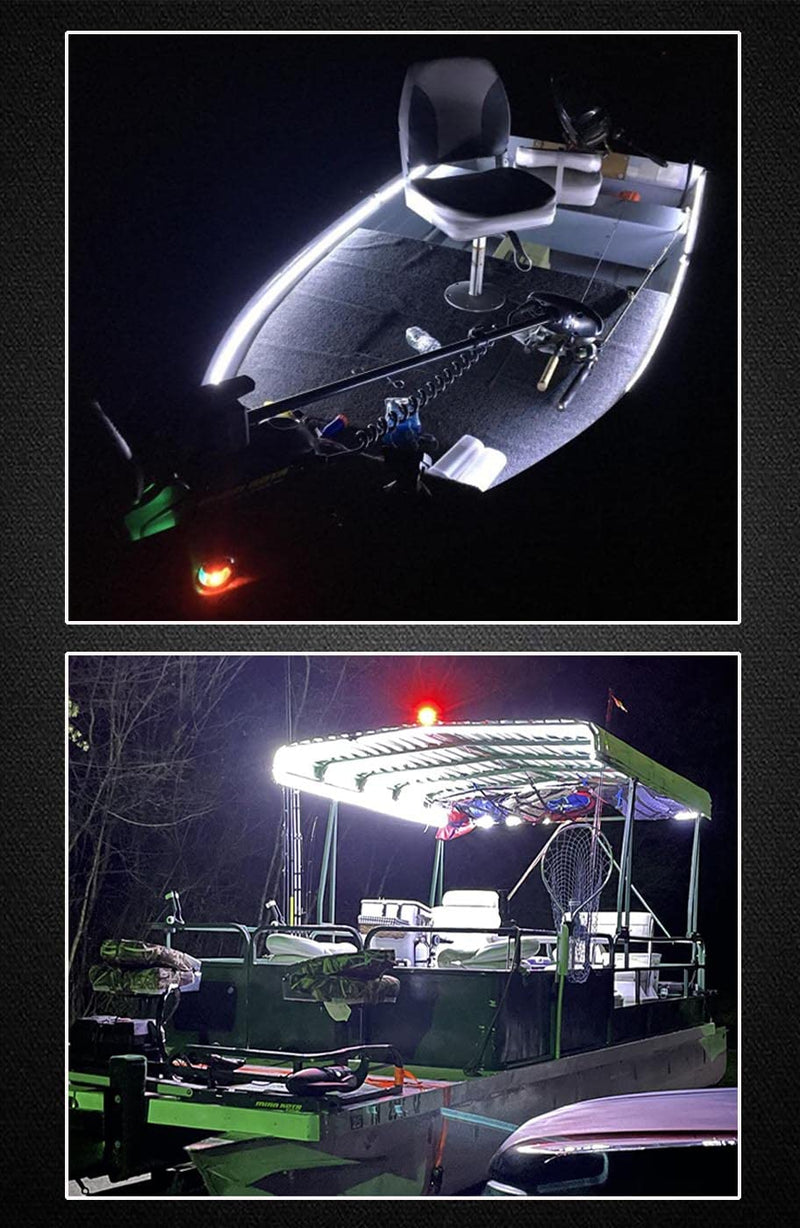 [AUSTRALIA] - Seaponer Marine Led Strip Lights, Pontoon Light Strip for Jon Bass Boat Sailboat Kayak, Marine Led Lights for Boats Deck Light Light Courtesy Interior Lights Fishing Night, 12v, 10m(32.8ft) (wihte) wihte 