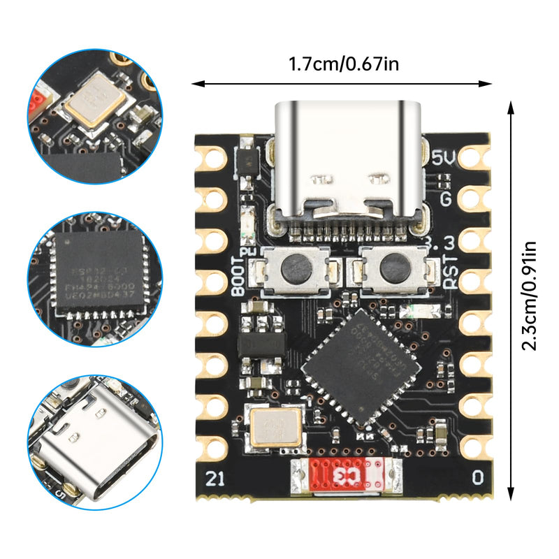 diymore 4pcs for ESP32 for ESP32-C3 Development Board Mini Supports WiFi Bluetooth ESP32 C3