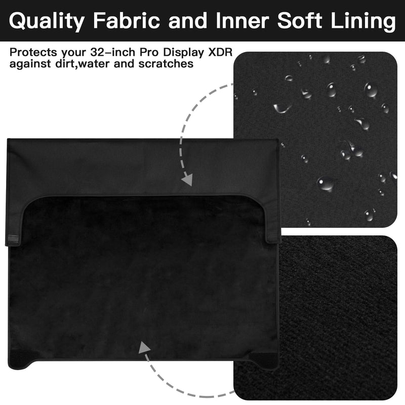 Monitor Cover Compatible with Apple 32-inch Pro Display XDR | Anti-Static Monitor Dust Cover Computer Screen Protective Sleeve, Black