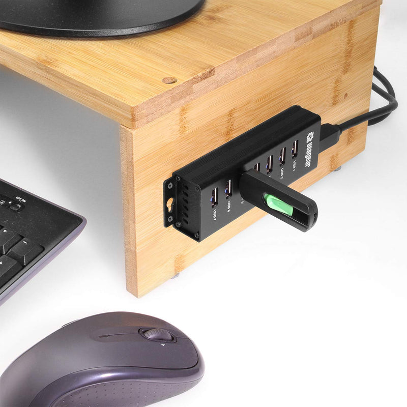 USBGear 7-Port USB 3.2 Gen 1 Charging and SuperSpeed Mountable Data Hub