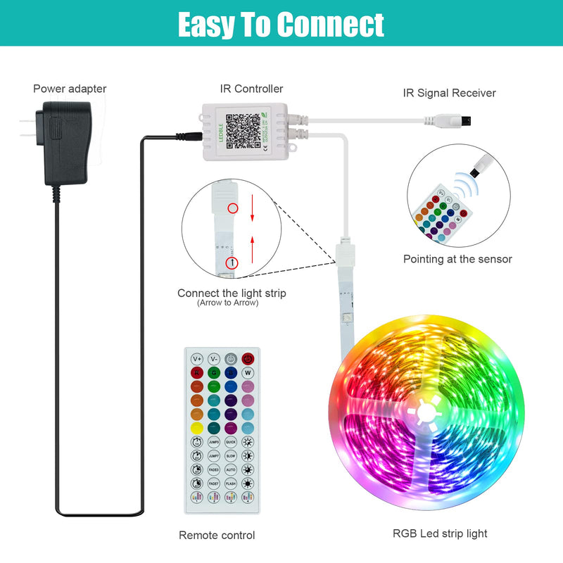65.6ft LED Lights for Bedroom, Music Sync RGB LED Strip Lights with APP & Remote Control, Luces LED para Cuarto, Bluetooth LED Lights for Room, Home Decoration 65ft