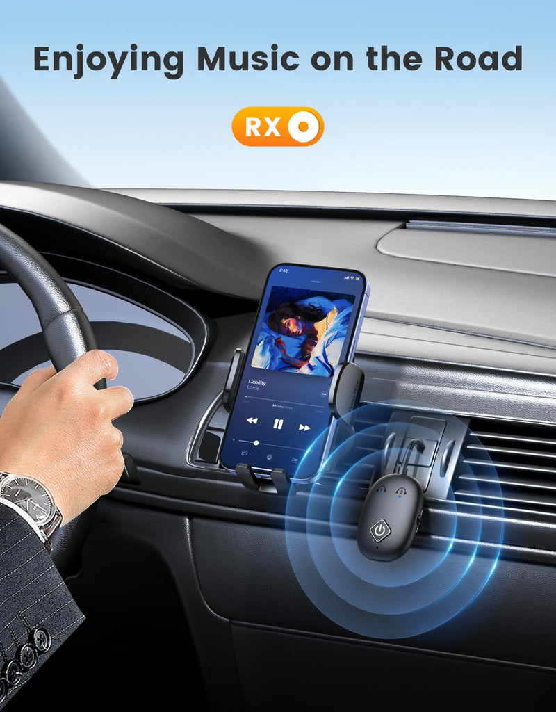 Bluetooth 5.3 Transmitter Receiver for Airplane, 2 in 1 Wireless Bluetooth Transmitter Adapter for AirPods or Wireless Headphones Dual Pairs, 3.5mm Audio for Flight TV Gym Car Stereo Tablets