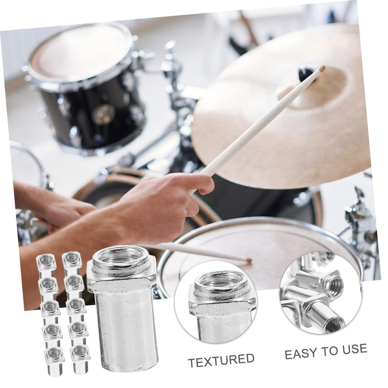 20pcs Metal Guitar Floor Roller Electric Guitar Tuner Drum Stand Sleeve Spare Part for Tom Lug Drum Swivel Nuts Swivel Nuts for Tom Lug Drum Accessory Floor Drum Accessory Screw M5 1.5x0.9cm 0.6mm
