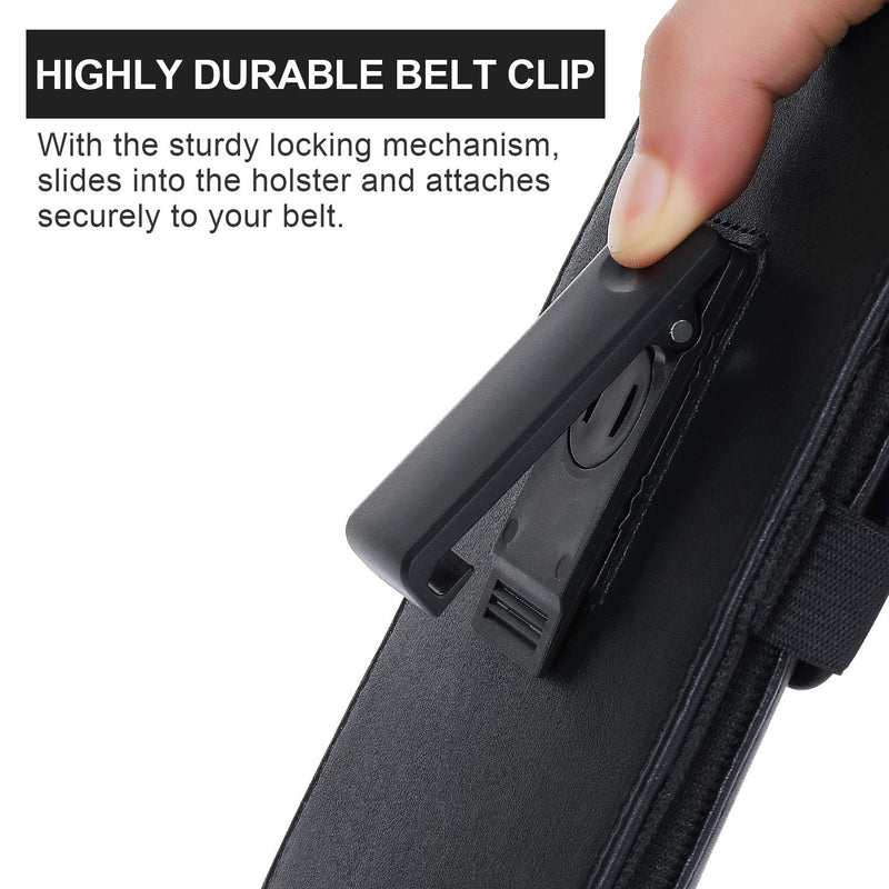 [AUSTRALIA] - BECPLT Phone Holster for iPhone 15 Pro Max 15 Plus 14 Pro Max 13 Pro Max 12 Pro Max 11 Pro Max Leather Belt Case 360 Rotating Pouch Case Holster Belt Clip Case for iPhone Xs Max 8 Plus 7 Plus 6s+ 6+ L(6.5"x 3.5"x 0.5") Leather-Rotation 