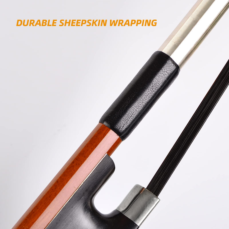WinsterBow France Style Double Bass Bow New Black Horse Hair (France Double Bass Bow 4/4) France Double Bass Bow 4/4