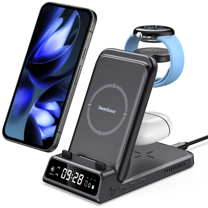 SwanScout Wireless Charger Stand for Google Pixel Watch 3/2