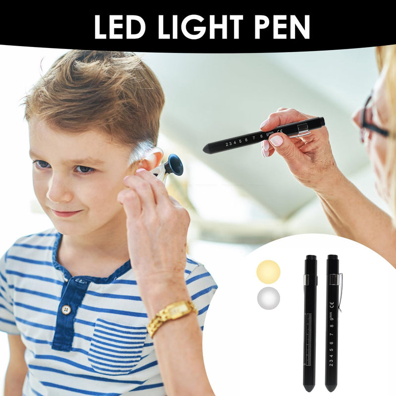 EuAcesry Pupil Light Medicine, Diagnostic Light, Reusable LED Pen Lamp with Pocket Clip, Nurse Emergency Service Accessories, LED Pen Lamp for Nurses Students Doctors Pack of 2