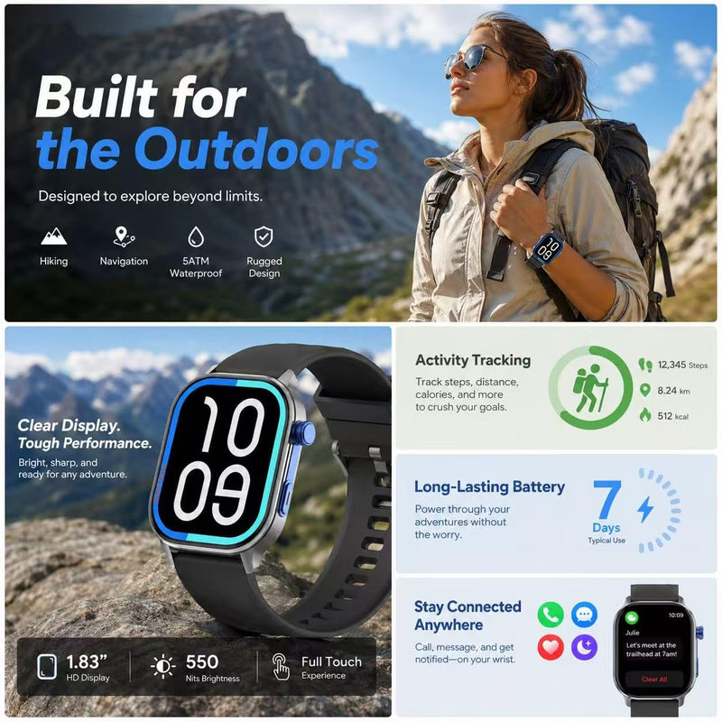 LC212 AI Smartwatch with App Downloads, 32GB Storage, Custom Watch Faces, Voice Assistant, Music & Video Support, 2.04" Full Display, Health Tracking & 100+ Sports Modes BLACK