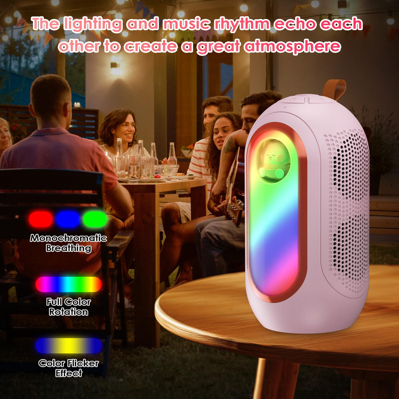 Mini Karaoke Machine for Kids & Adults with 2 Wireless Microphones Portable Karaoke Machine 2x5W Bluetooth Speaker Birthday Gift Toys Gifts for Kids Family Home Outdoor Party Pink