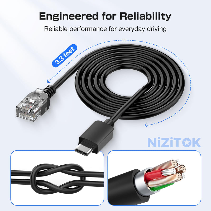 Magnetic Radar Detector Mount & Type-C to RJ11 Power Cable