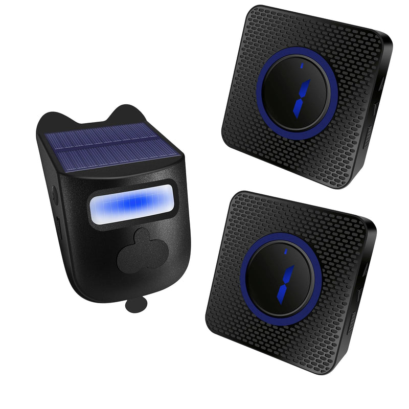 [AUSTRALIA] - Wireless Doorbell and Motion Sensor Alarm | Long Range Driveway Alert System with Indoor Receiver | 120° Detection, IP65 Waterproof, USB-C Charging for Home Business Security 【Sensor*1+ Receiver*2】 