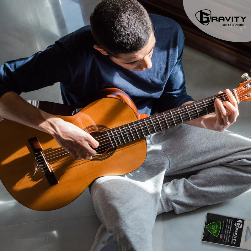 Gravity Picks Acrylic Guitar Picks - Polished, Sharper & Stronger Bevels for Brighter Sound & Tighter Grip - 1.5mm Stealth Design & Standard Thickness - Handcrafted in California (5 Pack)