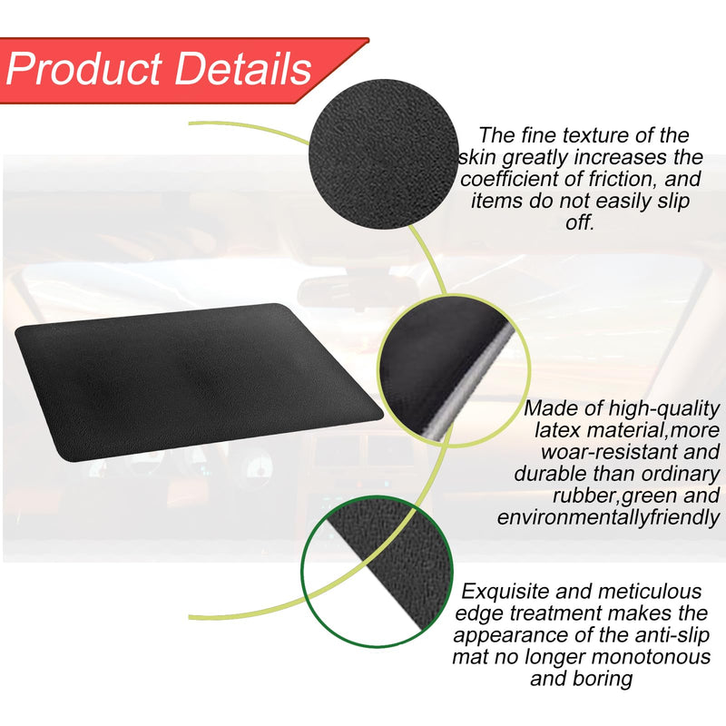 2pack Sticky Upgraded Anti-Slip mat - Non-Slip Rubber, 10.6 X 5.9 Inches - Universal Car Dashboard Sticky Mat for Phone, Sunglasses, Keys - Black/Leather Pattern - 27 * 15cm HF201