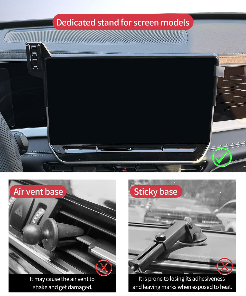 Auto Clamp Car Phone Holder for Volkswagen Tiguan 2025-2026, 12.9" Screen | Universal Mechanical Clip Cell Phone Mount Accessories Fit iPhone Android,Automobile Cradle GPS Dashboard Navigation Bracket 12.9-inch for 2025-2026 Tiguan