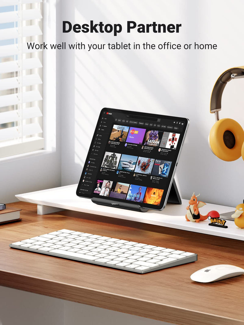 UGREEN 2 Pack Tablet Stand Holder Adjustable Desktop Portable Stand Home Office Desk Accessories Compatible with iPad 10.2 iPad Pro 11 Inch iPad 9.7 iPad Mini 6 5 4 3 Phone Black and White Black+White