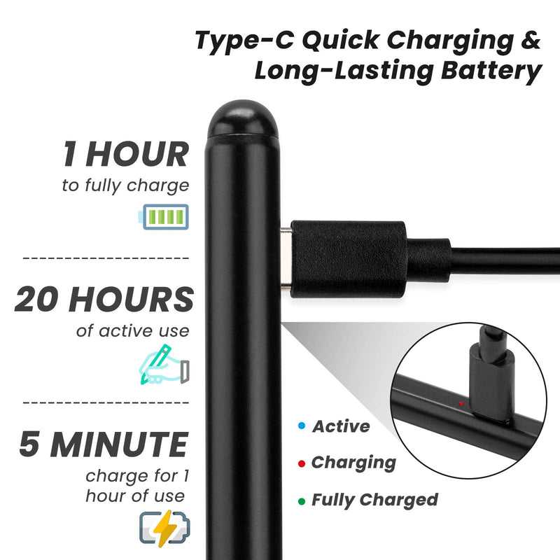 2020 iPad Air 4th Generation 10.9 Inch Stylus Pencil 2nd Generation,,Palm Rejection and Magnetic with 1.2 mm Replaceable POM Tip Active Stylus Pen for Apple iPad Air 4th Gen Pencil,Black Black