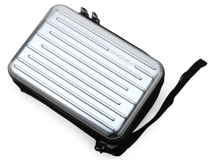KAYOND Anti-Shock Silver Aluminium Carry Travel Protective Storage Case Bag for 2.5" Inch Portable External Hard Drive HDD USB 2.0/3.0 (Silvery White) Silvery white