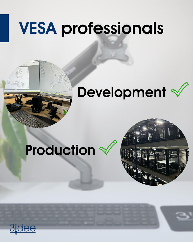 3IDEE VESA Mount Adapter for Samsung Curved QLED Monitor CJ79, CF79 (C34J791, LC34J791, C34F791 and More) - Samsung Monitor Mount Adapter 75x75 mm - for Monitors Without VESA Connection