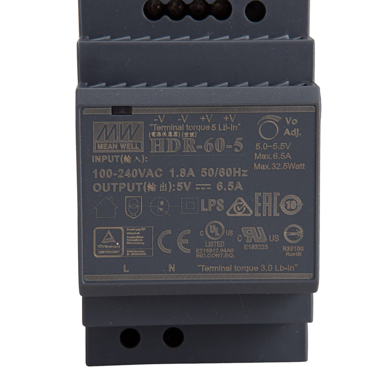 Mean Well HDR-60-5 DIN Rail Power Supply (DIN-Rail) 5 V/DC 6.5 A 32.5 W 1 x