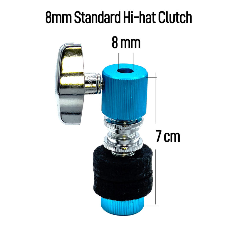 Standard Cymbal Replacement Accessories Set 21pcs - Hi-Hat Clutch, Cymbal Felts, Sleeves, Wing Nuts, Quick release Cymbel Nuts, Drum key & Washers for Drum Set Cymbal (Blue) Blue