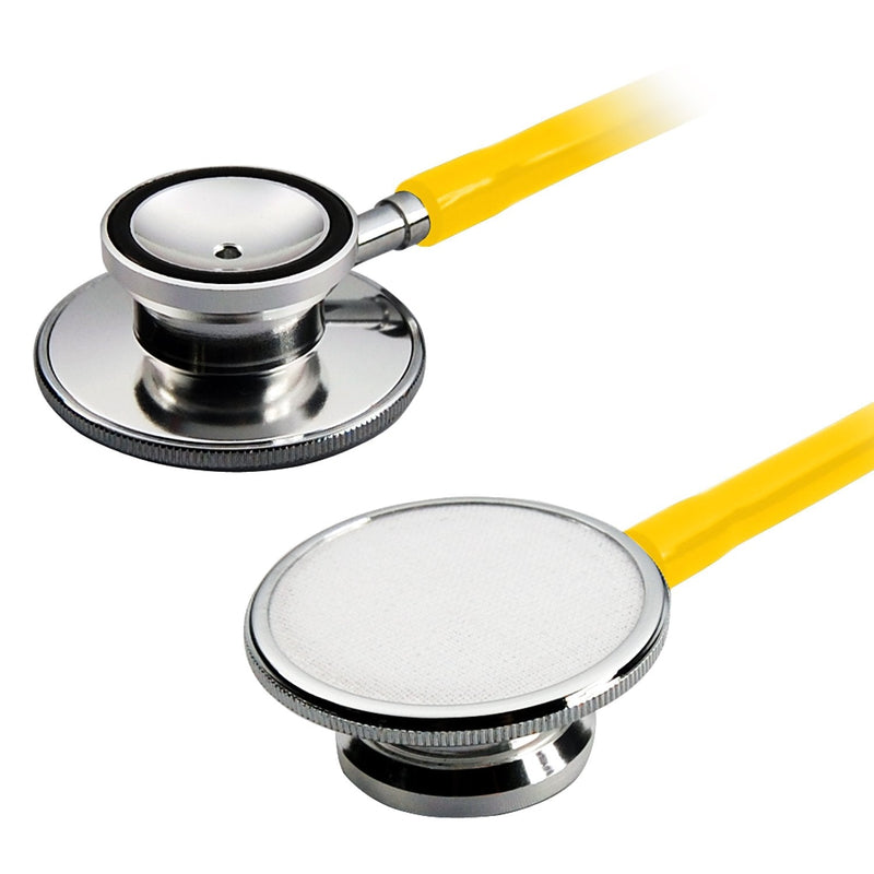 TRIXES Double Dual Headed Stethoscope for Nurses Vets Students Home Healthcare (Yellow) yellow