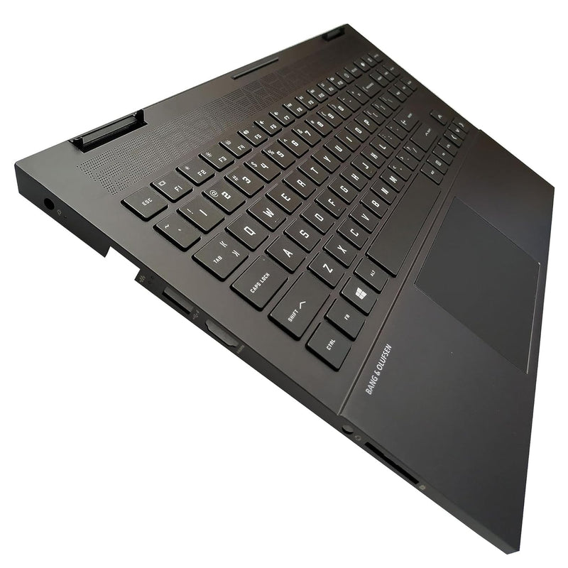 Replacement for HP OMEN 15-EK 15-EN 15Z-EN100 Laptop Upper Case Palmrest RGB Backlit Keyboard Touchpad Assembly Part M00667-001 Black