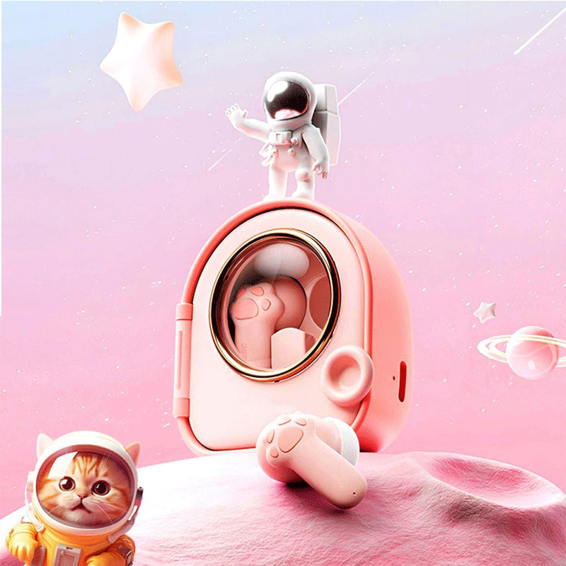 Xmenha Kids Pink Cute Earbuds for Small Ears Women Pink Wireless Earbuds Kids for Small Ear Canals Pink Ear Buds Kawaii Headphones Kids Ear Buds for Small Ears Kids Earphones