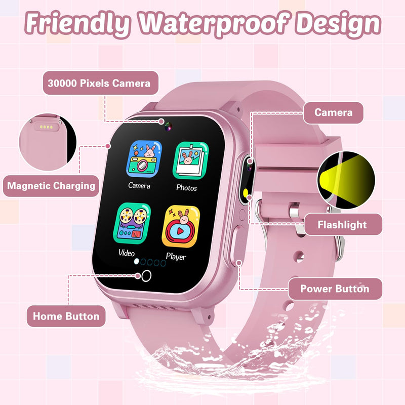 Sedzofan Kids Smart Watch with Case & Kids Waterproof Smart Watch Gift for Girls Age 5-12