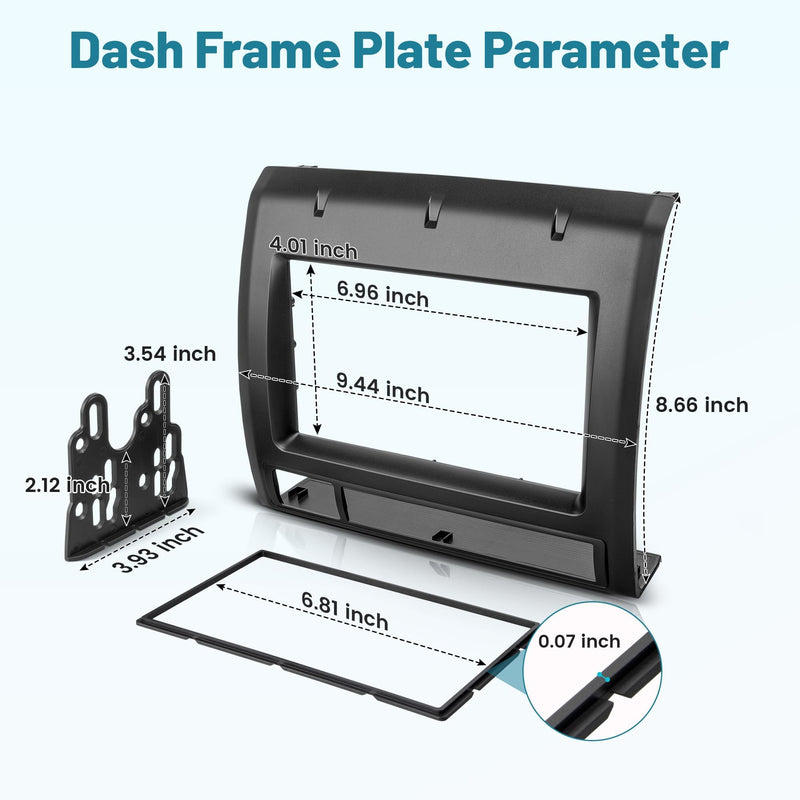 NuIth Double DIN Radio Installation Dash Kit Fits for 2005-2011 Toyota Tacoma, Factory Clips Required, Aftermarket Radio Dash Stereo Mounting Installation Trim Bezel Bracket Kits