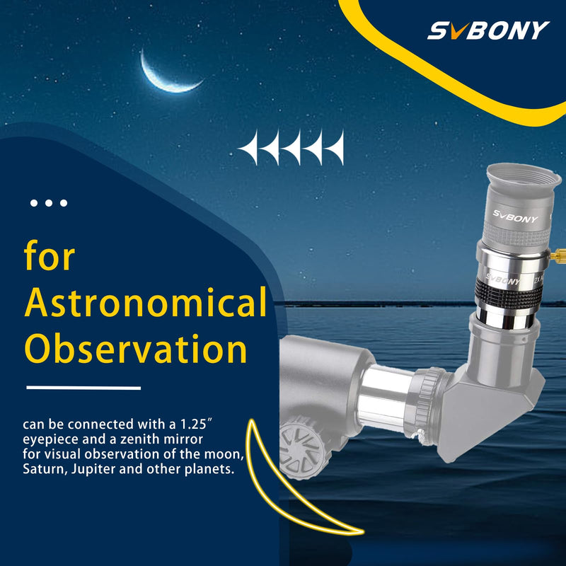 SVBONY SV137 Barlow Lens 1.25 Inch 2X Barlow Lens Metal Body Fully Multi Coated Telescope Accessory for Standard Telescope Eyepiece Astronomy