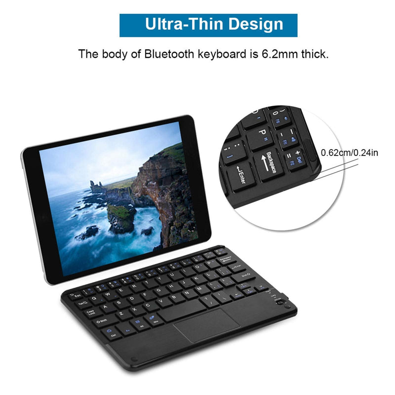 Sanpyl Ultra‑Slim Wireless Keyboard, Mini 59 Keys Bluetooth Keyboard with Touchpad and 280mAh Battery Capacity for Tablet/Phone/Notebook/Desktop/Laptop