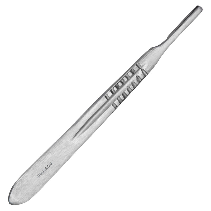 Set of 10 Sterile Scalpel Blades Figure 23 Made of Carbon Steel - Replacement Blades + 1 x Shehadeh - Scalpel Holder - Stainless Steel