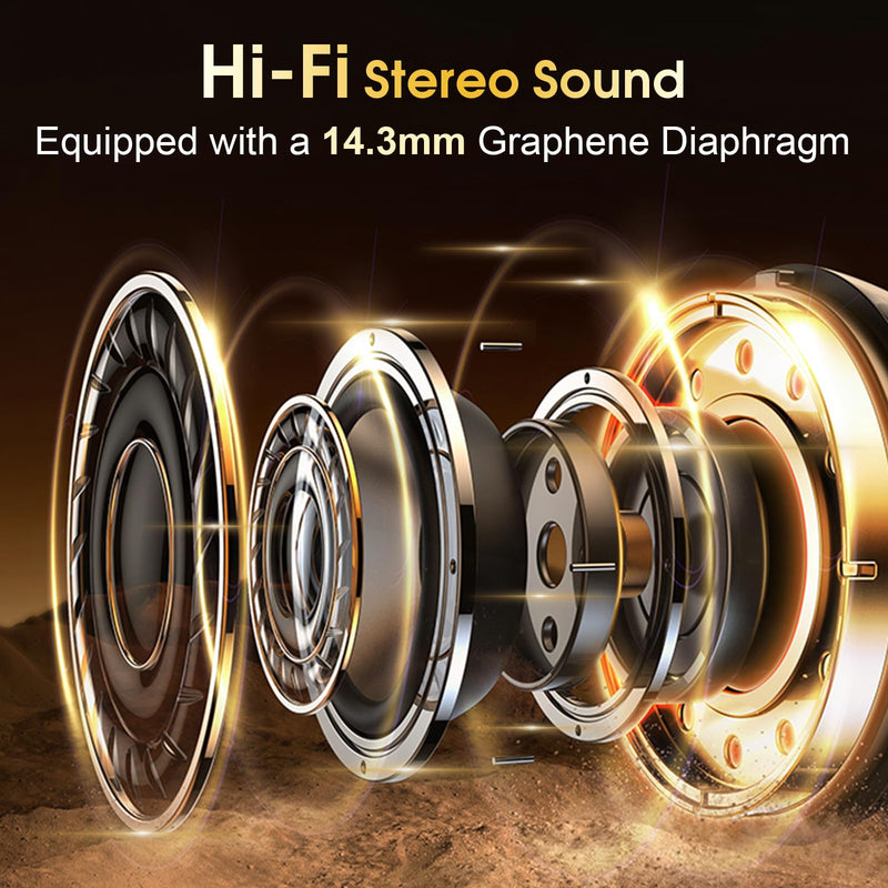 Wireless Earbuds 75hrs Bluetooth 5.4 Headphone Sport, 2024 Bluetooth Earbuds Stereo Deep Bass Over Ear Bud with Earhooks, ENC Noise Cancelling Mic, IPX7 Waterproof Earphone for Workout/Running