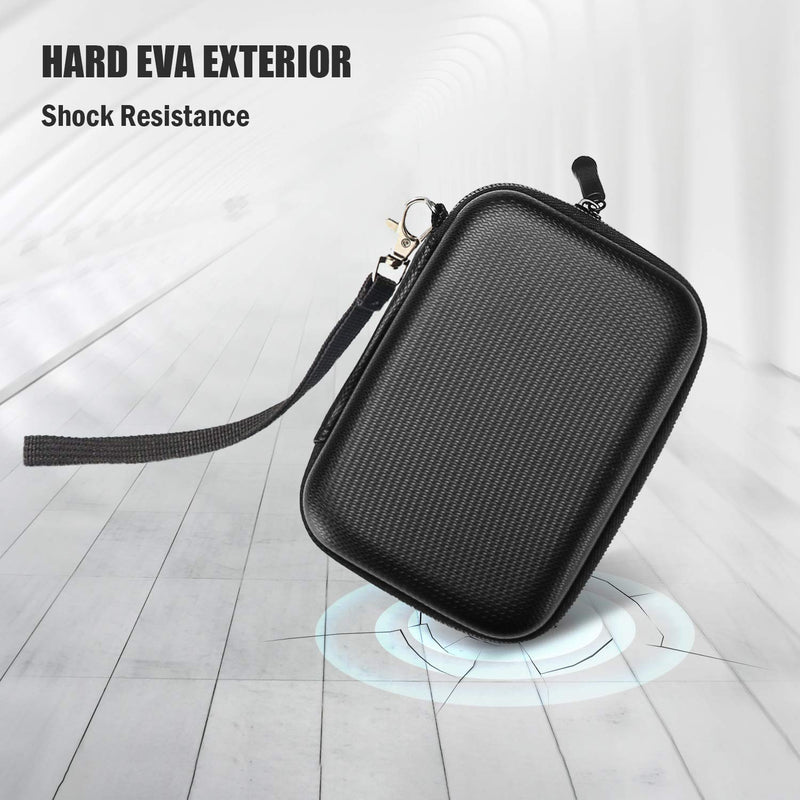 ProCase Shockproof Carrying Case + Silicone Cover Combo for Samsung T5 / T3 Portable 250GB 500GB 1TB 2TB SSD USB 3.1 External Solid State Drives, Protective Hard EVA Storage Case Bag -Black