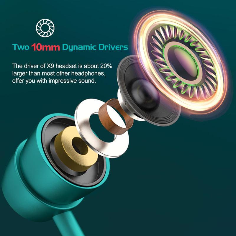 200H Playback Time Neckband Bluetooth Headphones, in Ear Wireless Earphones with Digital Display, Bluetooth 5.3, Game Mode, 7 EQ Modes, Support TF Card, Multi-point Connection, USB-C Fast Charging X9