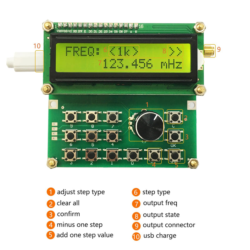 Upgraded RF Signal Generator 35MHz - 4400MHz Signal Source Frequency Screen